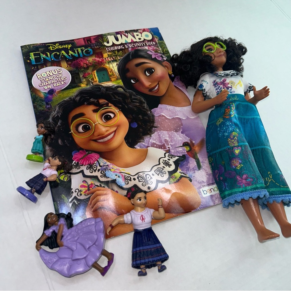 Disney Encanto Doll and Activity Book Set - Blue and Purple 10" mini figures